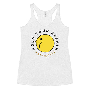 HOLD YOUR BREATH Women's Racerback Tank - Heather White