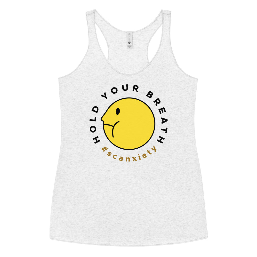 HOLD YOUR BREATH Women's Racerback Tank - Heather White