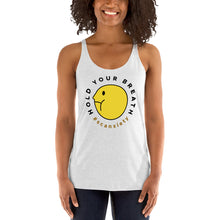 Load image into Gallery viewer, HOLD YOUR BREATH Women&#39;s Racerback Tank - Heather White
